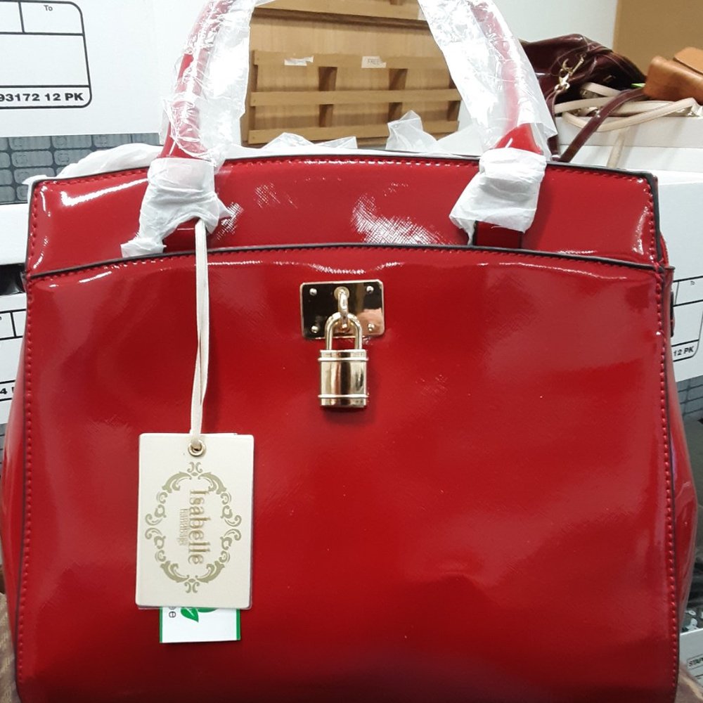 Isabelle Red Lead Free Vegan Leather Satchel
